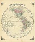 Карта Западного полушария, 19 в.