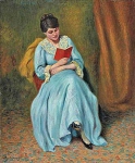 Читающая женщина в голубом