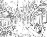 Париж в ЧБ рисунках #14
