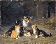 Луис Ламберт - Кошка и три котенка
