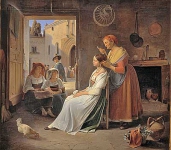 A Young Italian Woman being Adorned by her Mother