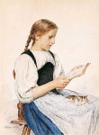 Читающая девушка с котенком