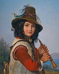 Пимен Никитич Орлов - Портрет итальянского мальчика-пастуха с флейтой