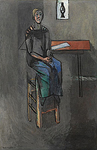 Женщина, сидящая на стуле