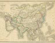 Карта Азии: Европейская и Азиатская части России, Китайская Империя и страны Персидского залива, 1844 г.