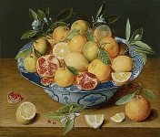 Якоб ван Хюльсдонк - Натюрморт с лимонами, апельсинами и гранатами