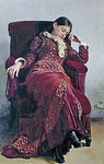 Портрет В. А. Репиной, жены художника. Отдых.