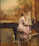Художница-акварелистка в Лувре