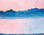 Озеро Леман и гора Монблан на рассвете