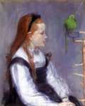 Молодая девушка с попугаем