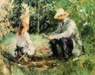 Eugene Manet and His Daughter in the Garden