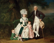 Claterbos Augustinus - Портрет Guilaume Francois Imbert de Wattines со своей женой и детьми на фоне пейзажа