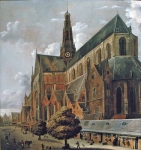 Decker Cornelis Gerritsz (приписывается) - Церковь Святого Бавона вид от Зелёного Рынка (Groenmarkt)
