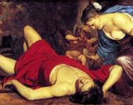 Holsteijn Cornelis Pieter - Венера и Амур оплакивают мертвого Адониса
