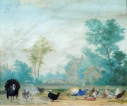 Holsteijn Pieter - Пейзаж с домашними птицами Бумага на панели