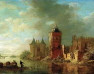 Hulst Frans de - Речной пейзаж с руинами