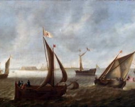 Kemp I Nicolaes - Вид на реку городские стены и бастионы