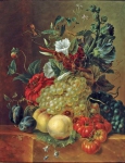 Koning Elizabet Johanna - Натюрморт с цветами и фруктами