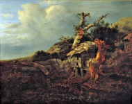 Ruisdael Jacob Isaaksz van - Дюнный пейзаж с избушкой