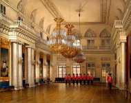 Виды залов Зимнего дворца. Большой Фельдмаршальский зал