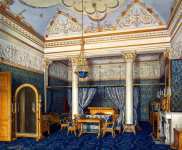 Виды залов Зимнего дворца. Спальня императрицы Александры Федоровны