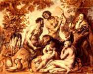 Младенец Юпитер кормится молоком козы Амалтеи