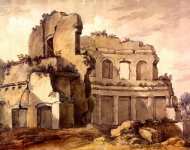 Храм Аполлона на террасе Академии на вилле императора Адриана в Тиволи