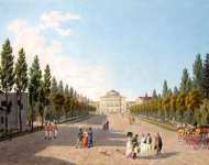 Вид на Большой дворец в Павловске со стороны парка