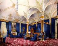 Виды залов Зимнего дворца. Спальня императрицы Марии Александровны