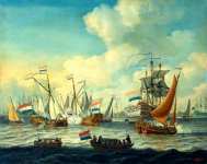 Маневры флота, устроенные в заливе Эй в честь пребывания Петра I в Амстердаме