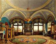 Виды залов Зимнего дворца. Угловая гостиная императора Николая I