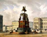 Вид памятника Николаю I на Исаакиевской площади
