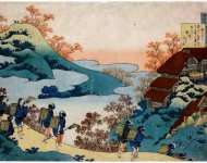 Сарумарудаю Sarumaru Dayu рубеж VIIVIII вековОлени на холме в окружении красных кленов