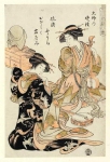 Series Eight Views of the Elegant Women of Shinagawa Вечерний звон храма Большого Будды