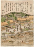 Series of famous places in Edo Вид храма Инари на Масаки