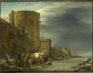 Berchem Nicolaes Pietersz - Городская стена Харлема зимой