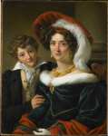 Kruseman Cornelis - Rudolphina Wilhelmina Elizabeth de Sturler  со своим сыном Richard Leeuwenhart