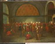 Vanmour Jean Baptiste - Еда предлагаемая послу Calkoen от имени великого визиря султана Ахмеда III  сентября