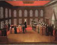 Vanmour Jean Baptiste - Посол Cornelis Calkoen на аудиенции у великого визиря в его Яли на Босфоре  августа