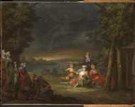 Vanmour Jean Baptiste - Турчанки в окрестностях Константинополя смотрят на призрак в небе