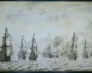 Velde Willem van de I - Морское сражение против испанцев в Дюнкерке  февраля   чернила