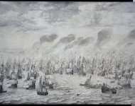 Velde Willem van de I - Морской бой в Terheide  августа   чернила
