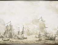 Velde Willem van de I - Эпизод из битвы в проливе Sont между голландским и шведским флотом  ноября   чернила