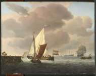 Velde Willem van de II - Корабли у берега Свежий бриз