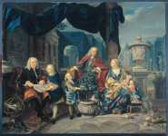 Verkolje Nicolaas - Портрет David van Mollem  и Jacob Sydervelt с семьёй