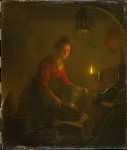 Versteegh Michiel - Женщина на кухне при свечах