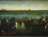 Vroom Hendrik Cornelisz - Битва между голландскими и испанскими кораблями в заливе Харлеммермер  мая
