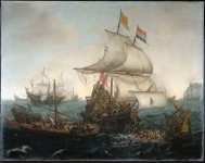 Vroom Hendrik Cornelisz - Голландские парусники и испанские галеры у английского побережья  октября