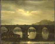 Waldorp Antonie - Вид моста через Сену в Париже в лунном свете
