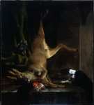 Weenix Jan Baptist - Собака и кошка  посередине убитый олень